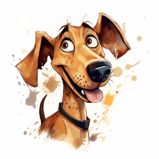 Nice cartoon dog white background images Generative AI