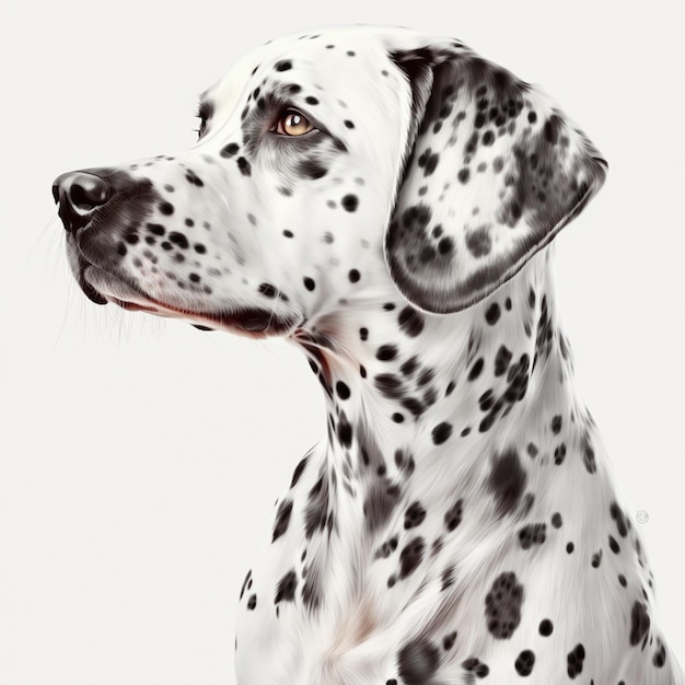 Nice dog breed dalmatian portrait isolated on white closeup lovely home pet