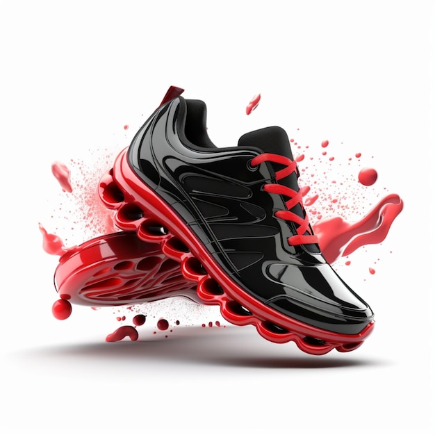 Nice floating sneakers photo isolated solid color on white background sneakers 3d rendering