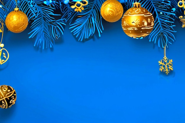 Nice greeting christmas on blue background with Christmas decorations