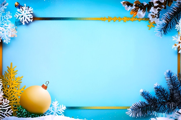 Nice greeting christmas on blue background with Christmas decorations