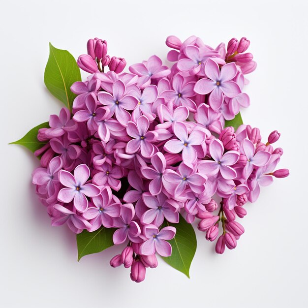 Nice lilac flower white background picture Generative AI