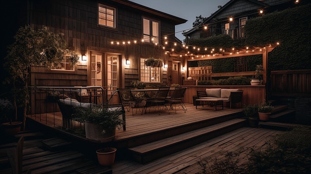 Nice patio at a home in the woods