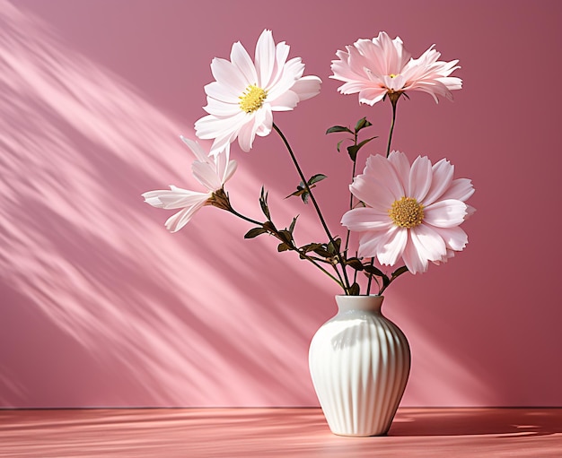 nice portrait of a flowe base with a pink background