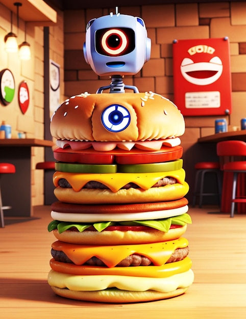 Nice robot manipulators perfect double burger