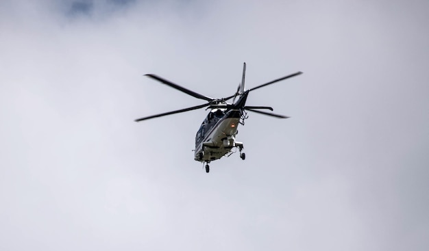 A nice shot of helicopter in flight