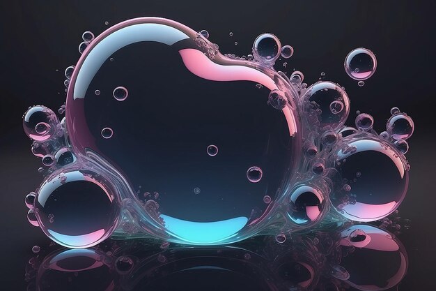 Photo a nice transparent liquid with flowing bubbles generative ai