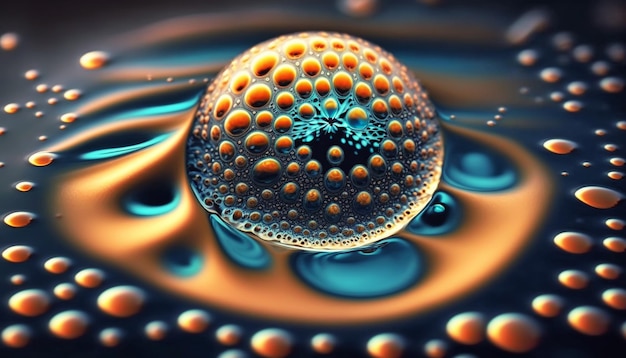 A nice transparent liquid with flowing bubbles Generative AI