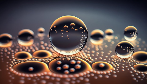 A nice transparent liquid with flowing bubbles Generative AI