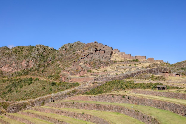 Nice view of the Pisac ruins in Cusco