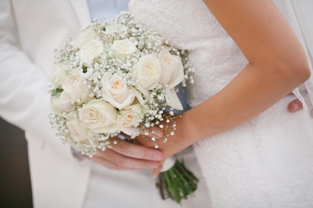 nice wedding bouquet in bride's hand