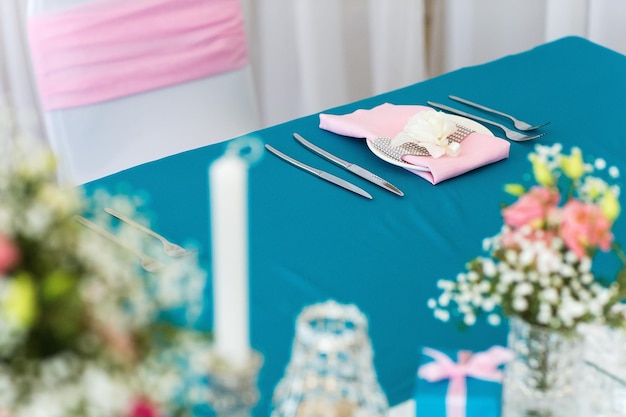 Photo nicely decorated wedding table