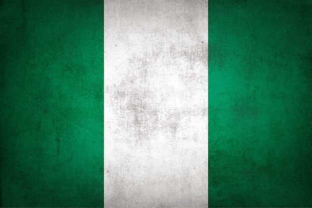 Nigeria flag with grunge texture.