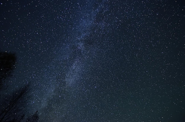 Night amazing sky with lot of shiny stars, natural abstract astro background