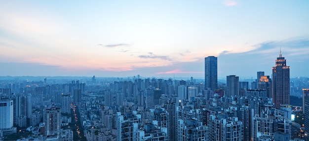 At night, a beautiful panoramic view of the city in Chongqing, China