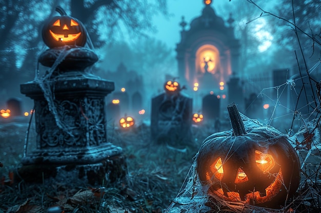 Night_Cemetery_Halloween_Pumpkinsai