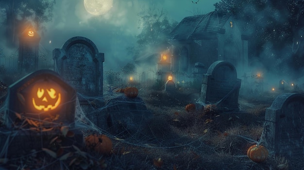 Night_Cemetery_Halloween_Pumpkinsai