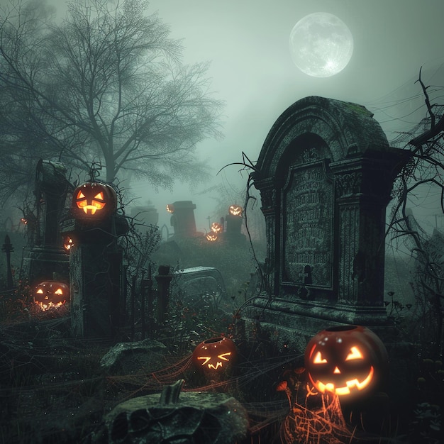 Night_Cemetery_Halloween_Pumpkinsai