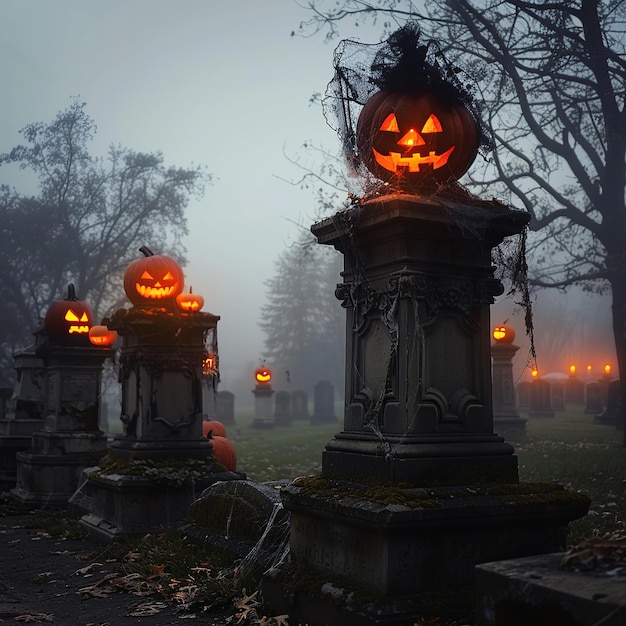 Night_Cemetery_Halloween_Pumpkinsai