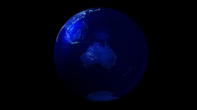 The night half of the earth from space showing australia and antarctica