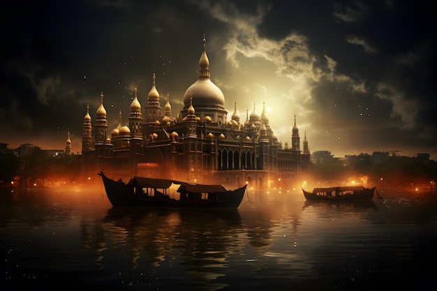 Night journey islamic background