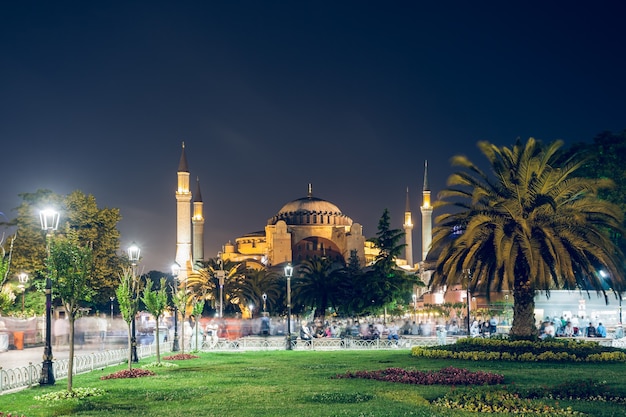 Night landscape of istanbul street turkey