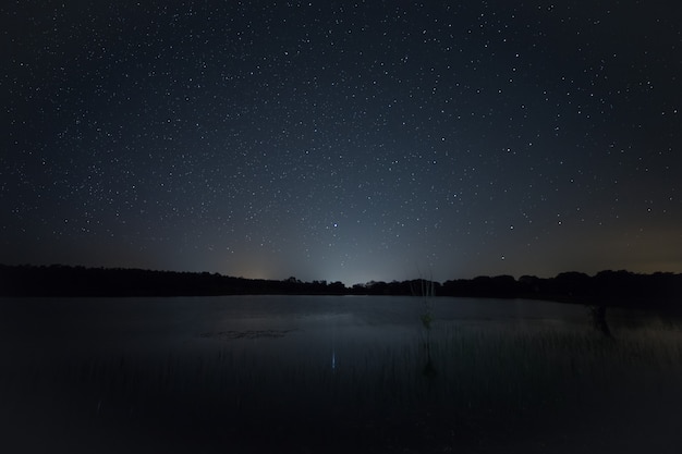 Night landscape near Montehermoso. Extremadura. Spain