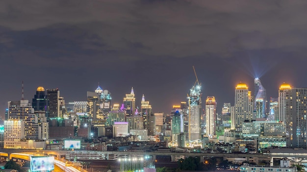 Night of the Metropolitan Bangkok City downtown cityscape urban skyline Thailand Cityscape Bangkok city Thailand