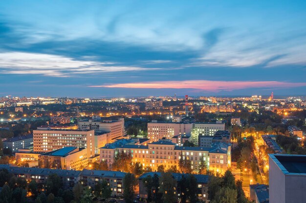 Night Minsk from a height