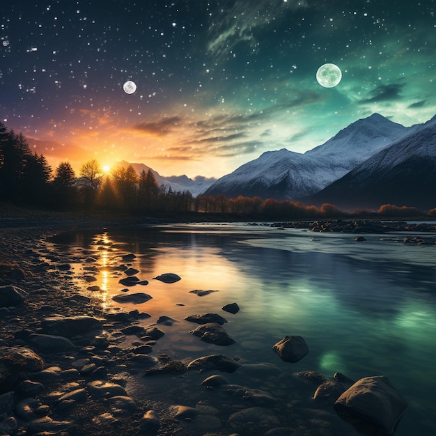 A night nature landscape