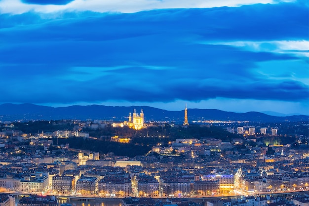 Night old town of Lyon France