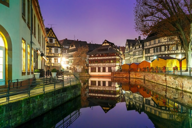 Night Petite France in Strasbourg, Alsace