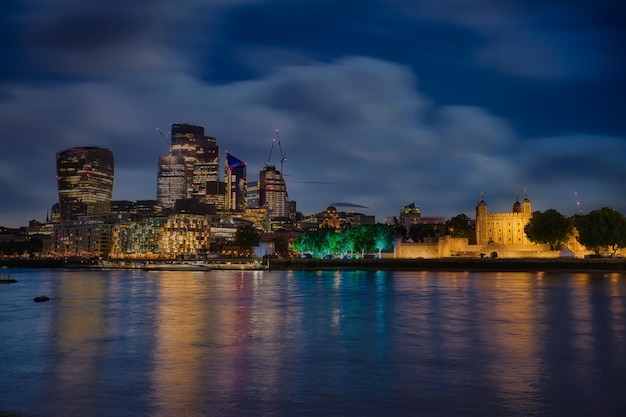 Night photography of city of london