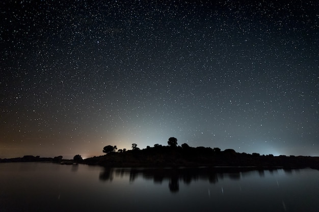 Night photography in the Natural Area of Barruecos. Extremadura. Spain.