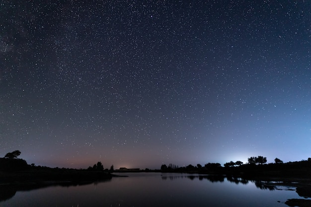 Night photography in Natural Area of Barruecos. Extremadura. Spain.