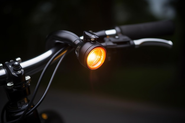 Night Ride Illumination Bright LED Light Attached to a Bicycle