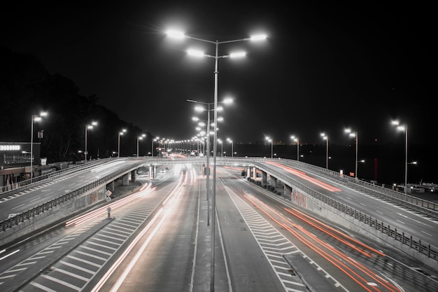 Night road night life speed long exposure