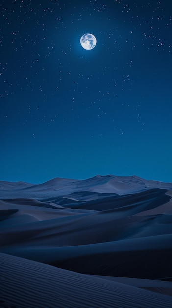 Photo a night scene with a desert and a starry sky