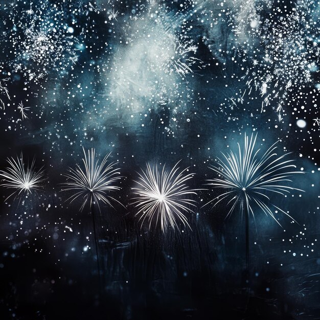 Photo a night sky filled with vibrant fireworks creating a stunning display of light and color