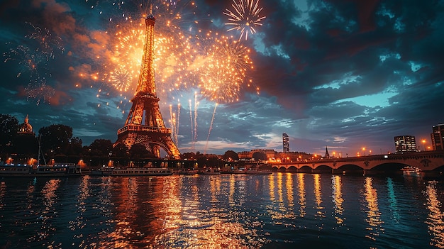 Night Sky Illuminated by Vibrant Fireworks