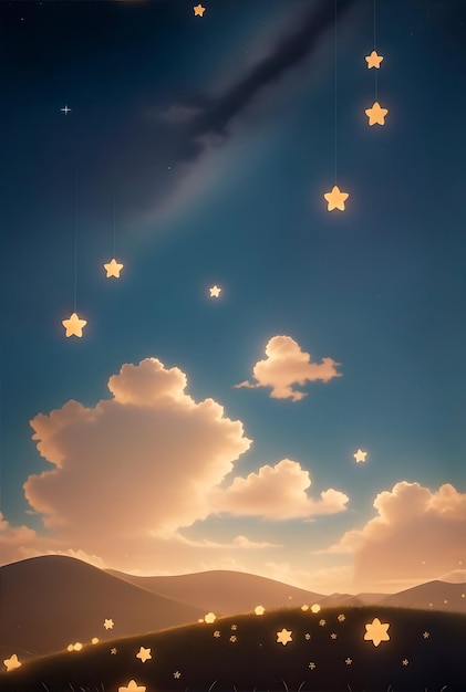 Night sky star dreams background design