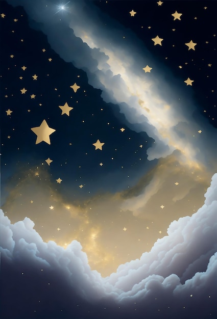 Night sky star dreams background design