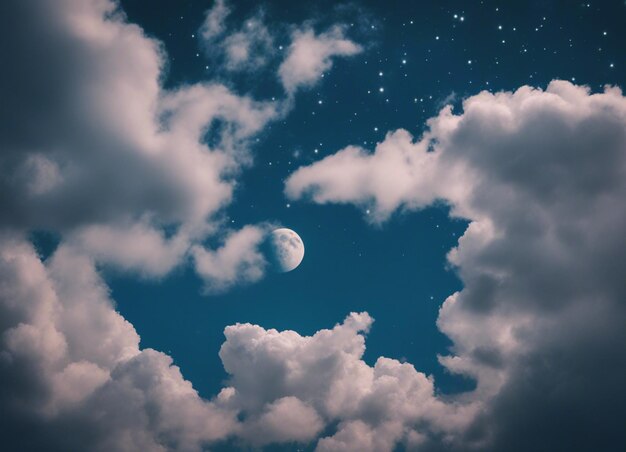 Photo a night sky view with moon background