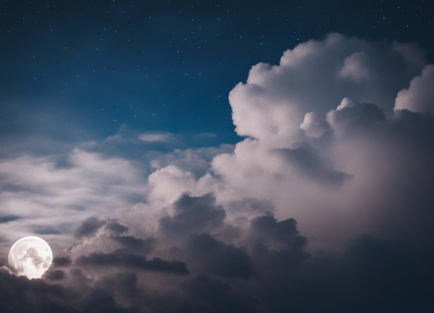 Photo a night sky view with moon background