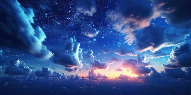 night sky with clouds background