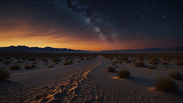 Photo a night sky with a galaxy in the background