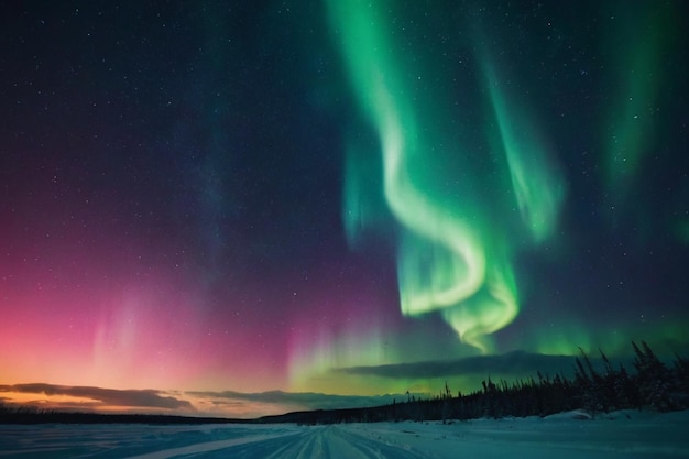 Night sky with northern lights