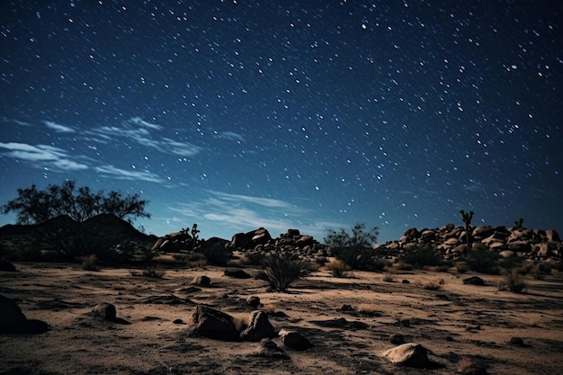 a night sky with a starry sky and a mountain landscape