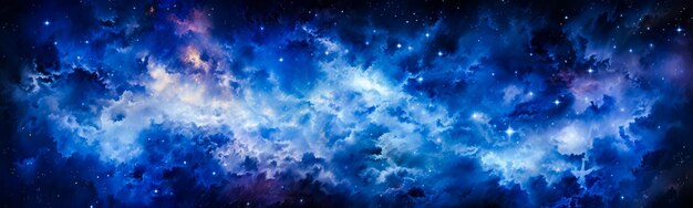 Night sky with stars and clouds in the foreground Generative AI