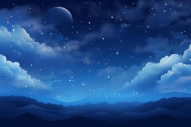 a night sky with stars and clouds.